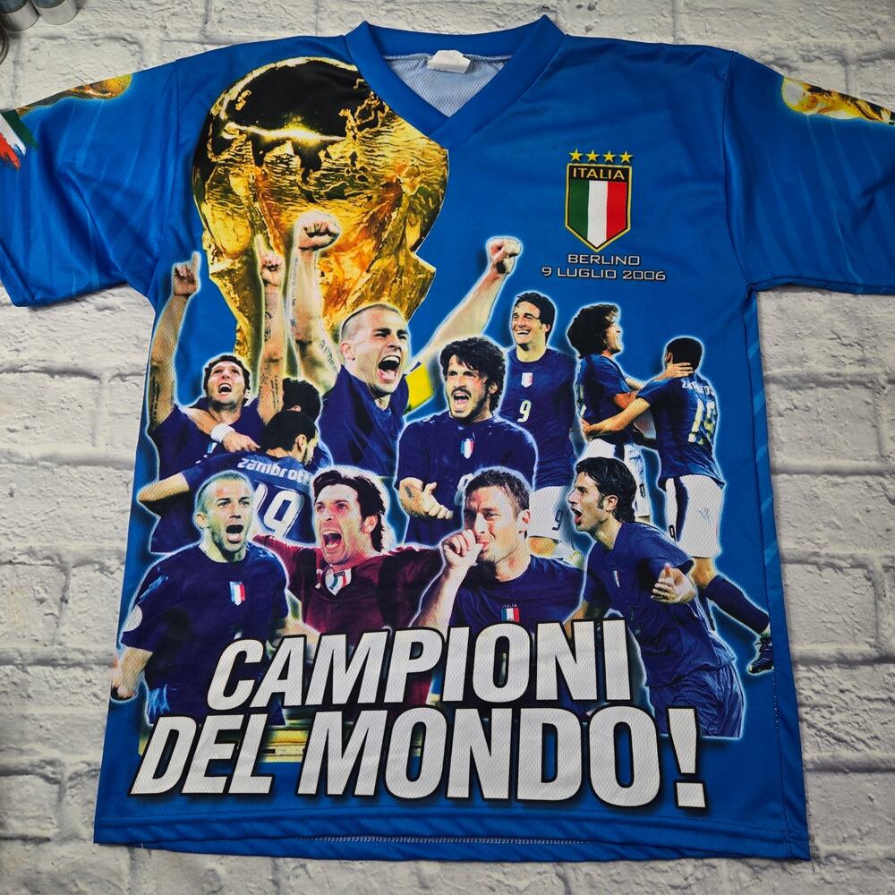 2006 Italy Soccer Fan Jersey FIFA World Cup Champion Futball size Small READ